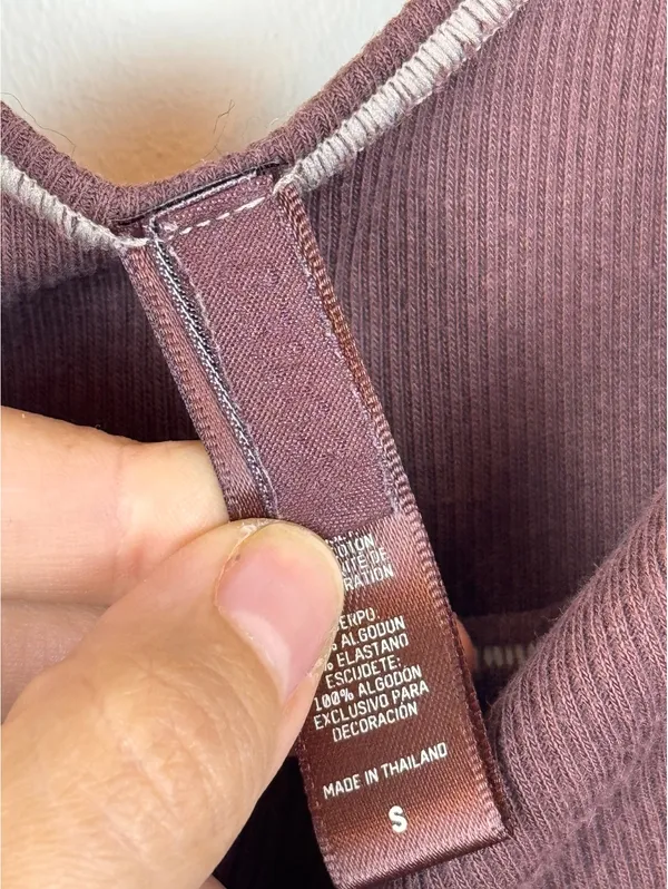 SKIMS Cotton Rib Bodysuit Chocolate Brown Scoop Neck Thong Size S - Image 3