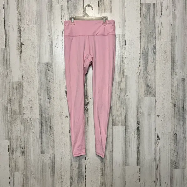 Saski Collection High Waist Full Length Leggings Womens Large Pastel Baby Pink - Image 2