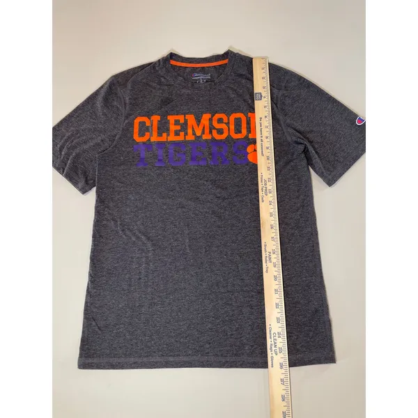 Clemson Tigers Size S Gray Champion Tee Shirt NCAA Short Sleeve - Image 3
