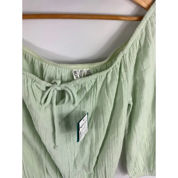 NWT Roxy Mint Green Off Shoulder Crop Top Size Medium - Image 5