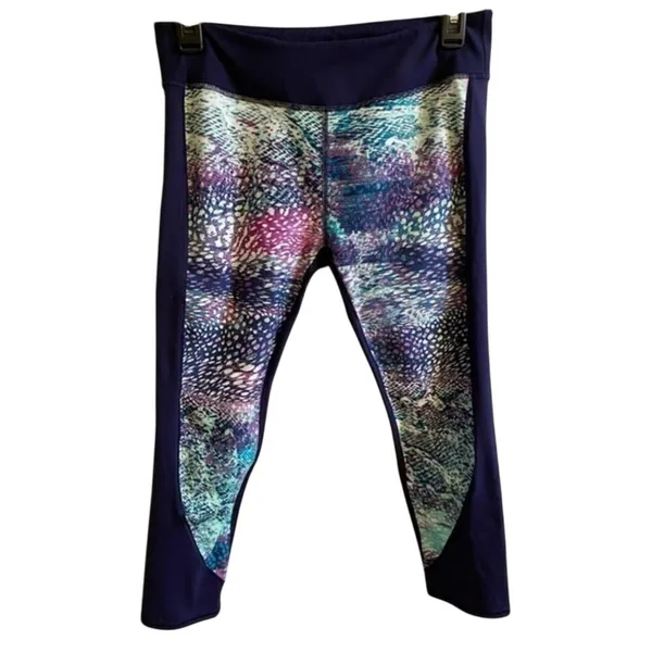 Fabletics Sydney Capri Athletic Leggings Athleisure Navy Purple Size Small Gym‎ - Image 5
