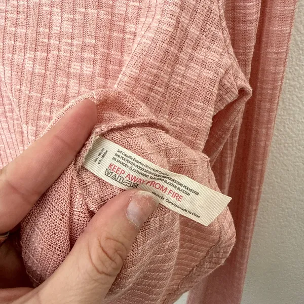 [Free People] Blush Pink Ribbed Knit Aura Layering Long Sleeve Top Crew Neck XL - Image 11