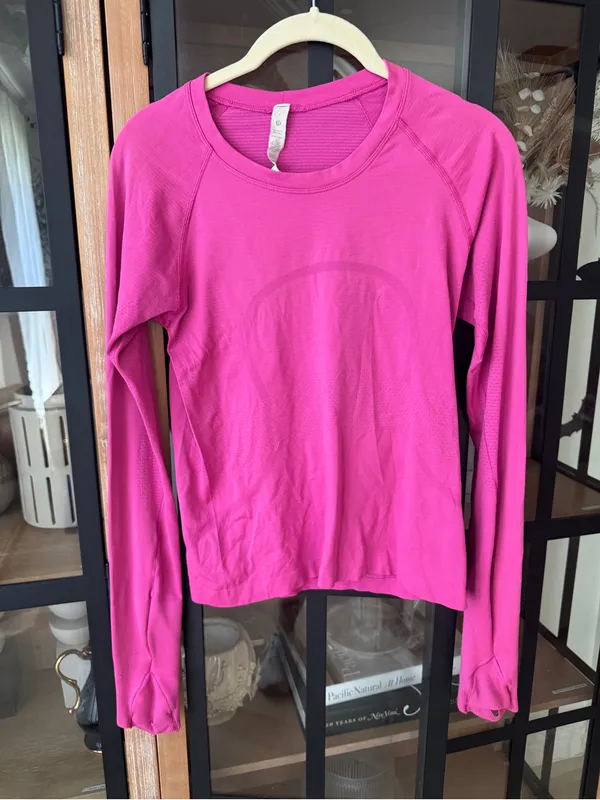 Lululemon Swiftly Tech Long Sleeve Shirt 2.0 Race Length Sonic Pink tee crop - Image 12
