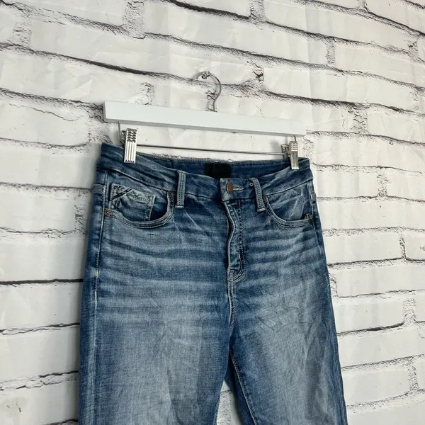 Y2K Buckle Black Ankle Skinny Jeans Women’s 27x27 Fit No. 83 Medium Wash Denim - Image 3