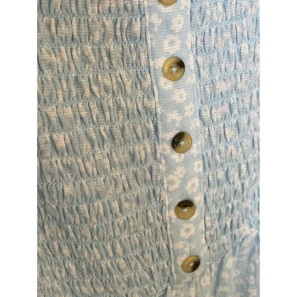 No Boundaries Blue Baby Flower Smocked Baby Doll Top XXL - Image 5