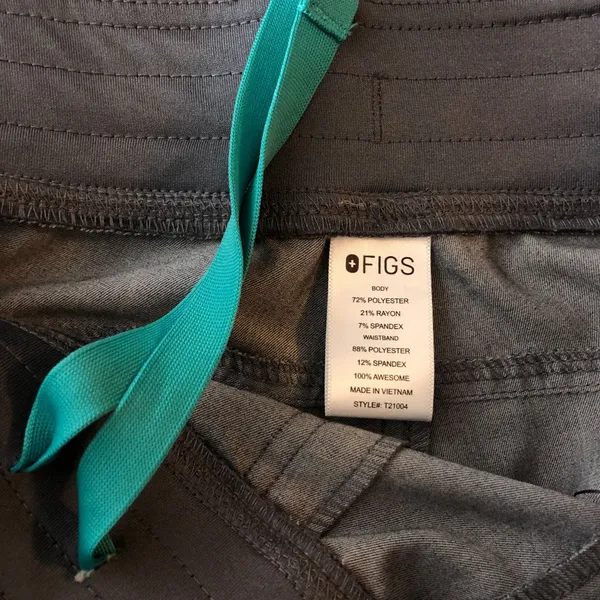 Figs Womens Kade Cargo Scrub Pants Pockets Drawstring Gray XL - Image 3