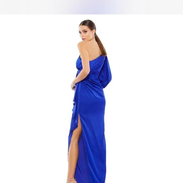 M2. Mac Duggal One shoulder blue maxi dress - Image 2