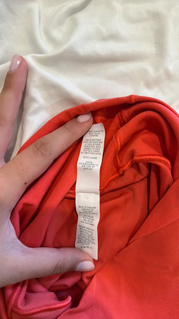 Aerie Vibrant coral crossover flare leggings - Image 6