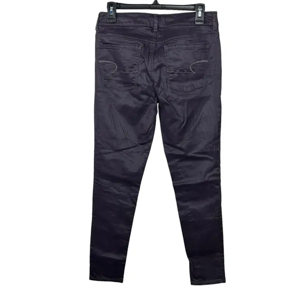 American Eagle Purple Coated High Rise Jeggings Size 8 Y2K Grunge - Image 7
