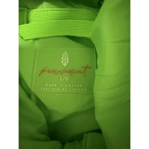 Free People Movement Pippa Packable Pullover Puffer Neon Lime Glow Women's Large - Image 12