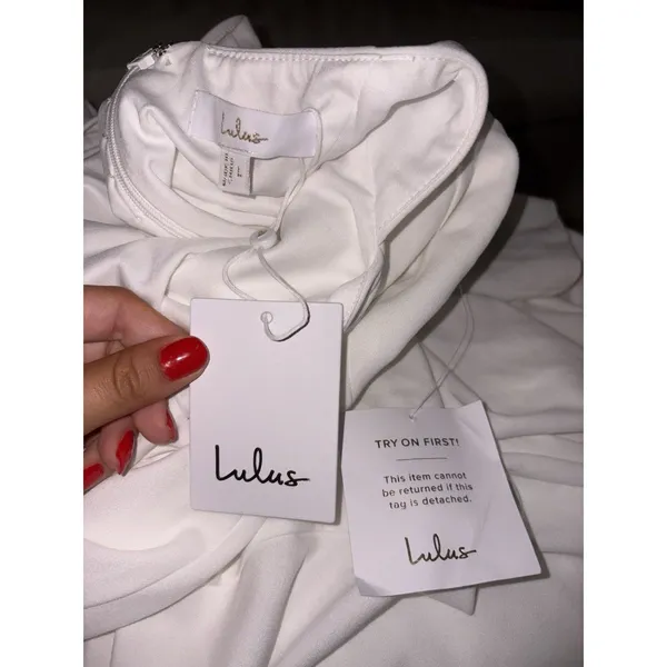 Lulus Eloquent Endearment White Long Sleeve Backless Maxi Wedding Dress Large - Image 5