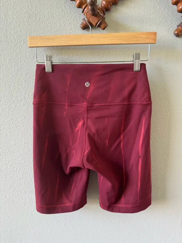Lululemon Wunder Train HR Short 8" Fade Sun Bleached Wash Red Merlot - Image 3