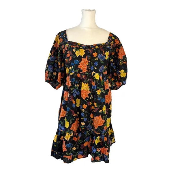 Anthropologie Farm Rio Short-Sleeve Sweetheart Floral Mini Dress Size L NWT $228 - Image 4