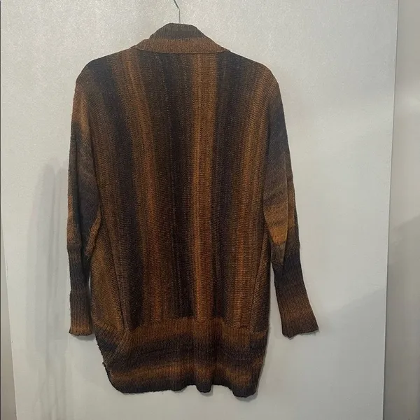 BB Dakota Womens Cardigan Sweater Ombre Open Front Shawl Collar Brown Medium - Image 4