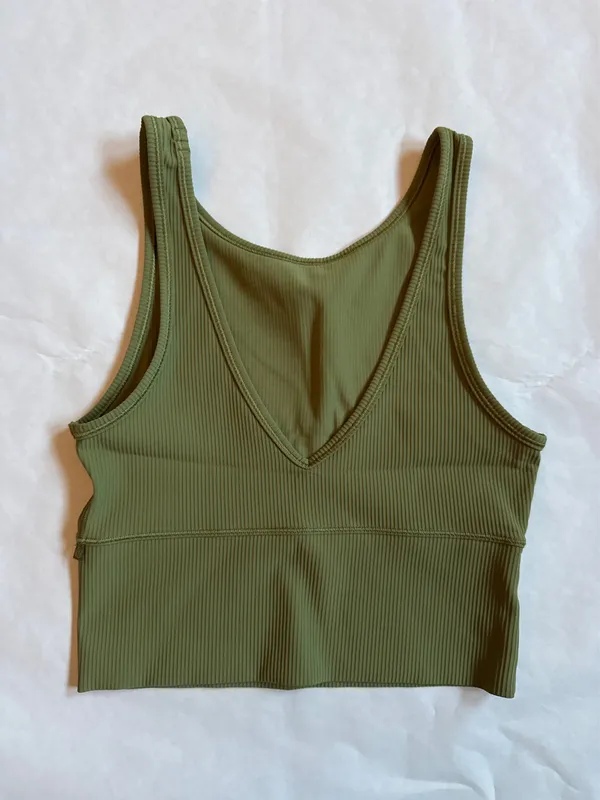 Lululemon Power Pivot Ribbed Tank Top Green - Image 2