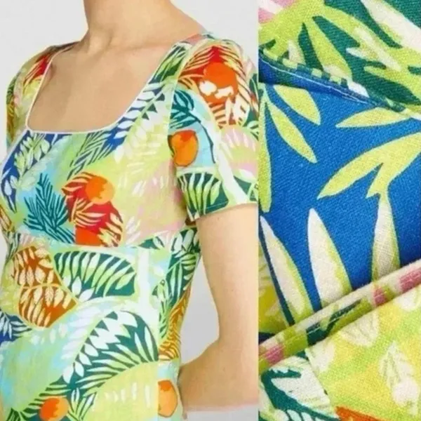 STAUD Sandra Linen Mini Dress Capri Tree - Image 17