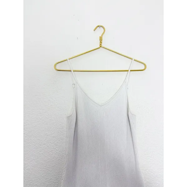 Abercrombie & Fitch Slip Midi Sweater Dress Size XL V-Neck Spaghetti Strap White - Image 5