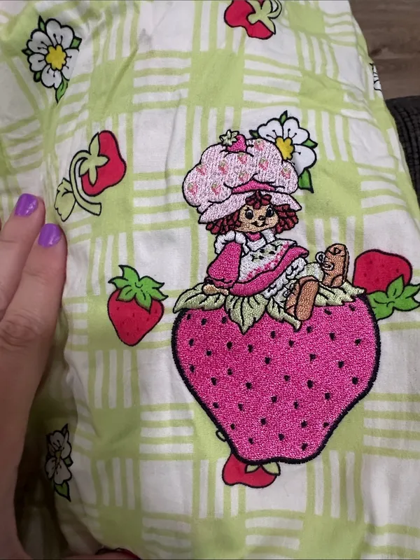 Womens Strawberry shortcake Plaid Green Pajama Pants - Image 2