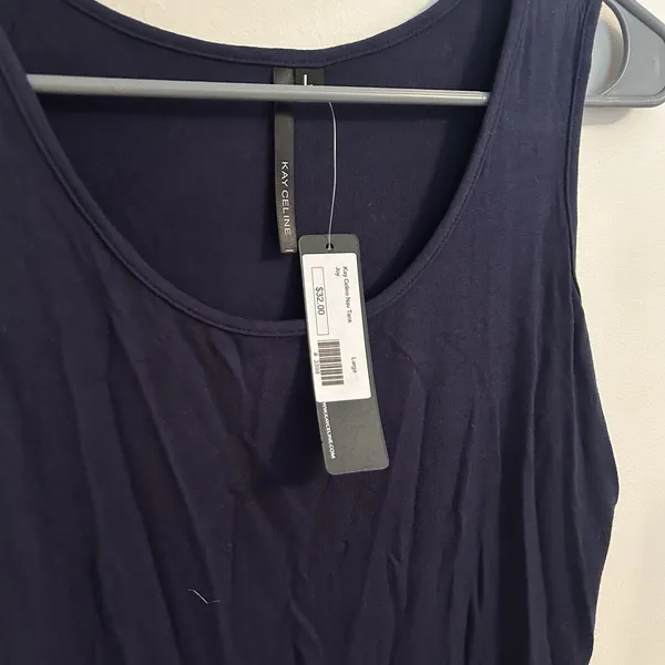 NWT Kay Celine Sleeveless Top Blouse Shirt Blue Large capsule basic casual - Image 3