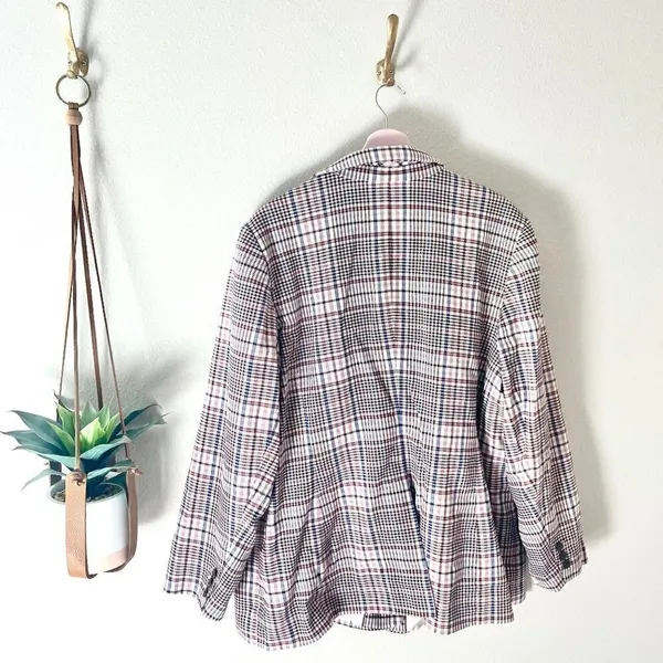 Talbots Multicolor Plaid Stripe Blazer Jacket Women’s Size 24 Classic Fit Preppy - Image 5