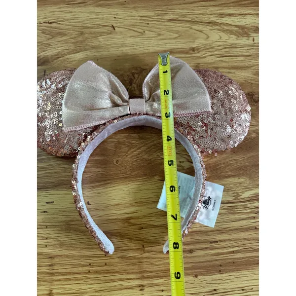 Disney‎ Rose Gold Sequin Minnie Mouse Ears Headband OS - Image 5