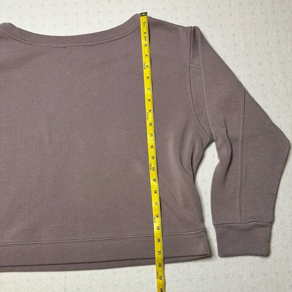 Lulus Cropped Crewneck Sweatshirt Women’s Medium Purple Fleece Pullover - Image 5