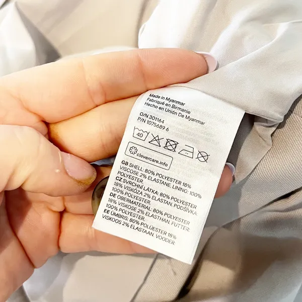 H&M Cropped Blazer Jacket Grey Tan XS - Image 4