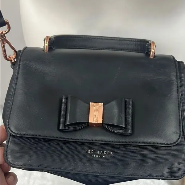 Ted Baker Elegant Black Bow Leather Handbag - Image 2