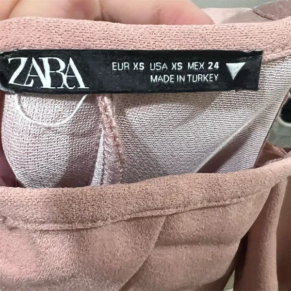 Zara Off-The-Shoulder Bodycon Midi Dress Powder Pink XS Party Cocktail Formal - Image 9