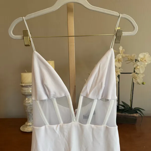 Nookie Sade Mesh Gown White Size Medium $319 Retail - Image 6