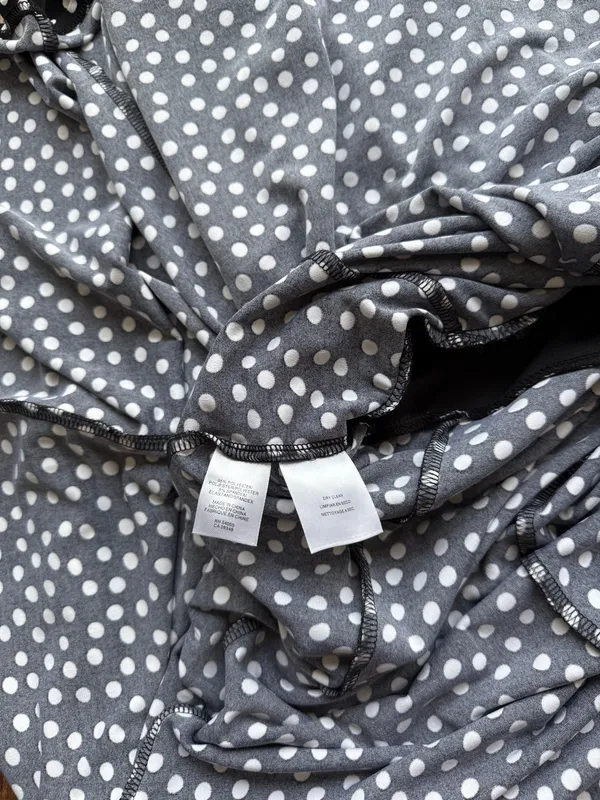Jones Wear Black White Polka Dot Midi Dress V-Neck Fit and Flare Stretch- Size 6 - Image 4