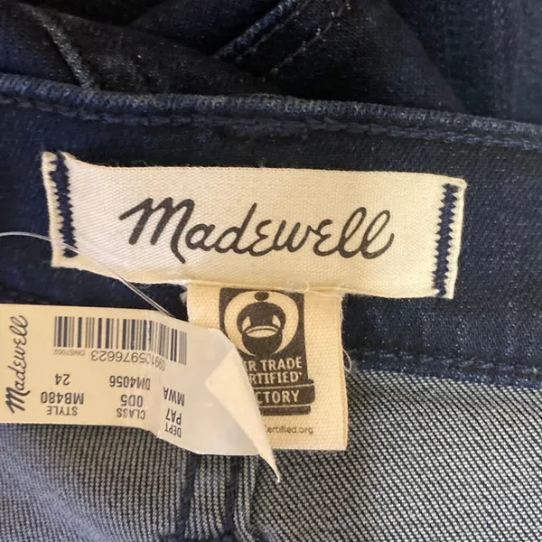 NEW Madewell Stovepipe Women's Blue High Waisted Straight Denim Jeans Pants 24 - Image 4