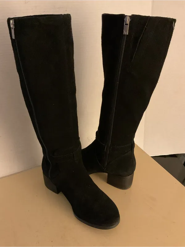Koolaburra by Ugg women black suede Knee-High Madeley Heeled Boots US 8 - Image 6