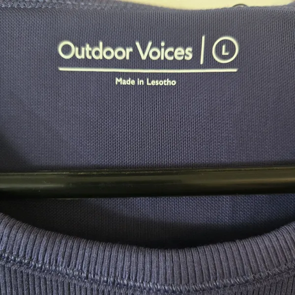Outdoor Voices Women's Snug Fit Side Ruched Ribbed Tank Top Size Large NWT Blue - Image 6