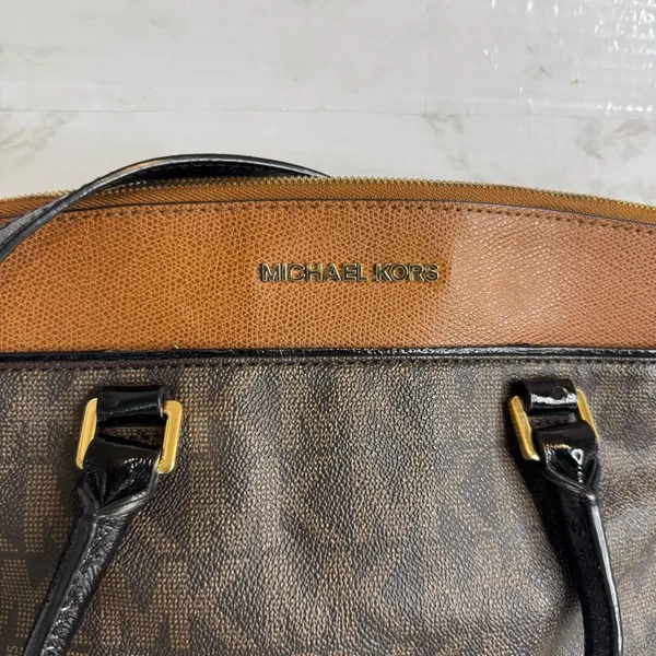 Michael Kors Aubrey Large Satchel Brown/Luggage women's bag shoulder purse‎ - Image 3
