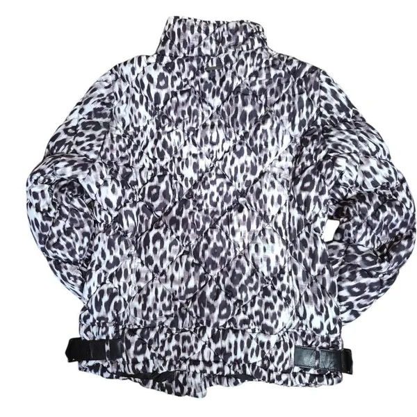 Andrew Snow Leopard Print Puffer Coat Size Large - Image 3