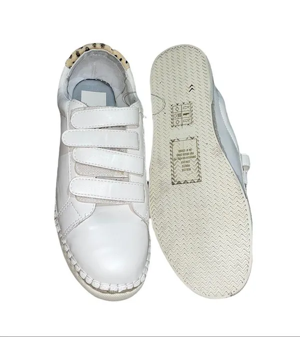 NEW Dolce Vita Marny Sneakers White Hook & Loop Low Top Shoes Calf Hair - Image 8