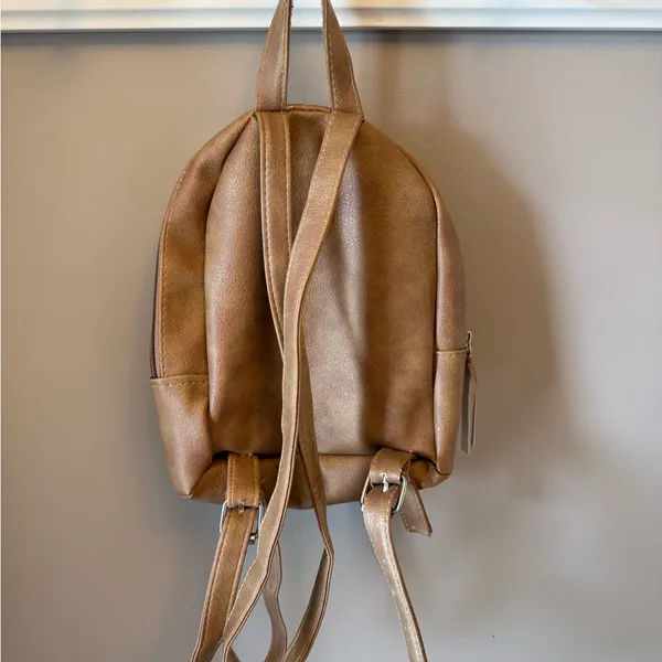Quilted Faux Leather Mini Backpack - Image 4