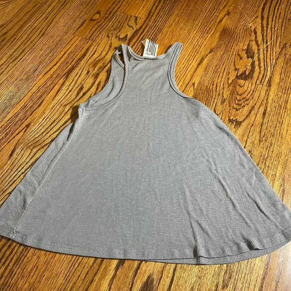 Free People Tank Top Size XS Gray Ribbed Racerback Swing - Image 2
