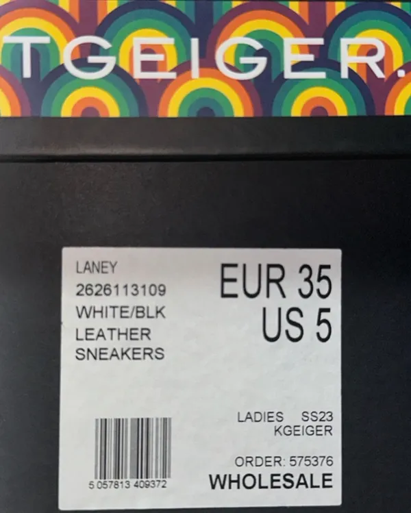 Kurt Geiger London Laney Leather Sneakers White Black Women’s Size 5 NWT - Image 6