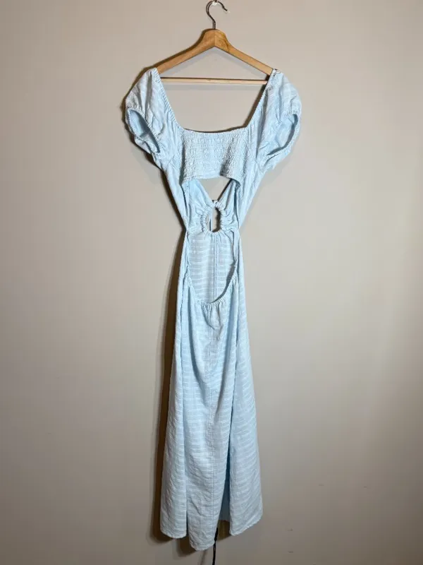 Free People Endless Summer Extra Dose Midi Dress Women's Small Blue Keyhole Boho - Image 6