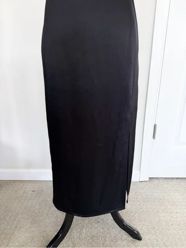 Aritzia TEN by Babaton Black Satin Dress size 2 - Image 4