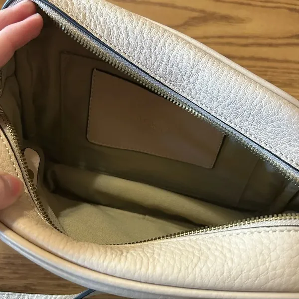 NWT J. Crew Small Mini Cream Leather Crossbody Bag Gold Hardware - Image 6