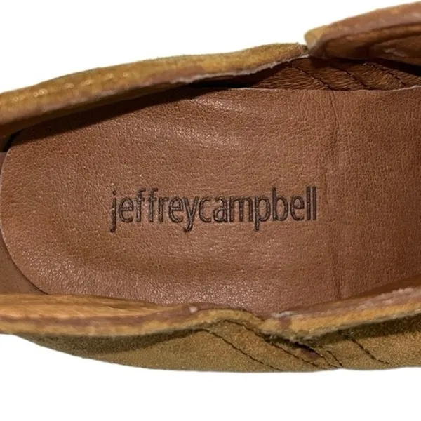 Jeffrey Campbell Rosalee Tan Suede Block Heel Western Ankle Boots Booties 6.5 - Image 5