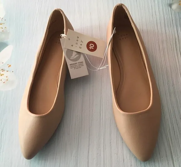 Taupe Flats, Size 10 Tan - Image 3