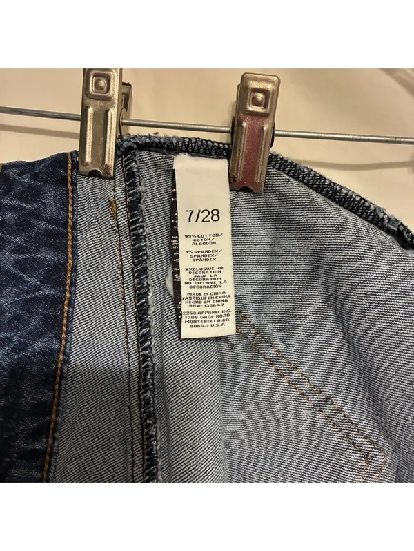 NWT Juicy Couture Y2K Blue Denim Micro Mini Skirt with Cherry Logo Bling Size 7 - Image 8