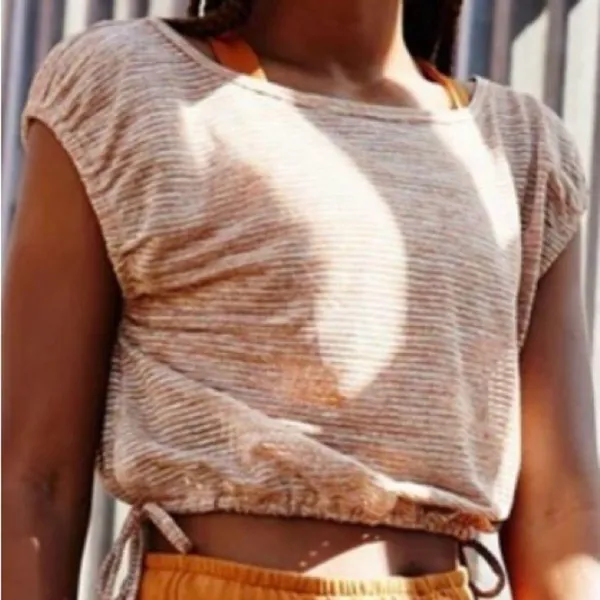 Free People Tried & True Striped Tee. Size Large - Image 2