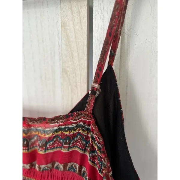 She’s Cool Maxi Y2K Sundress Pink‎ Paisley Size XL Babydoll Beachy Resort Boho - Image 9