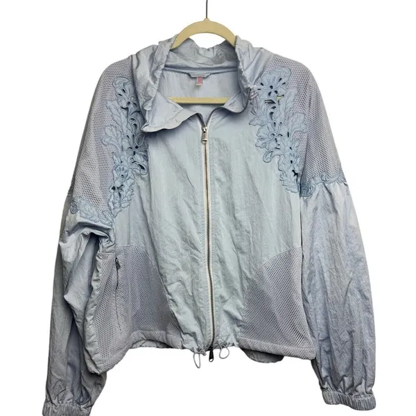 Free People Movement Thanks a Bunch Jacket in Periwinkle Dreams Sz. L - Image 3