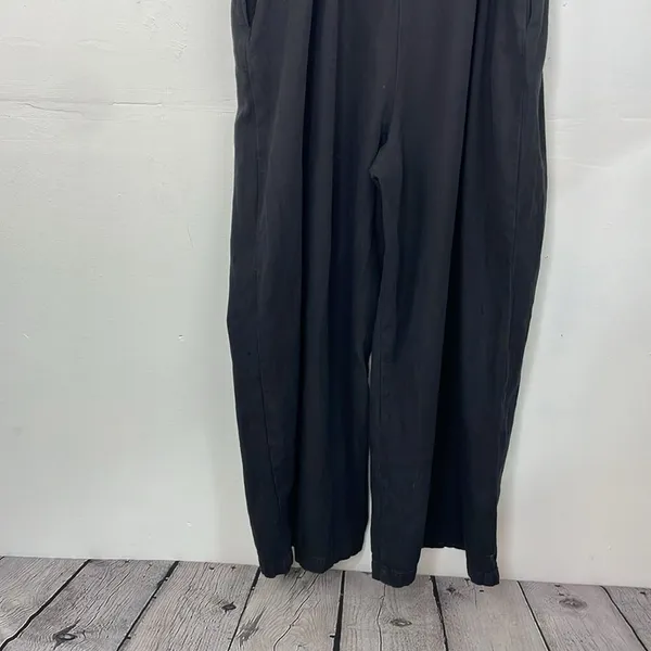 Gilli Black Jumpsuit adjustable straps back ties size Medium Cotton - Image 7